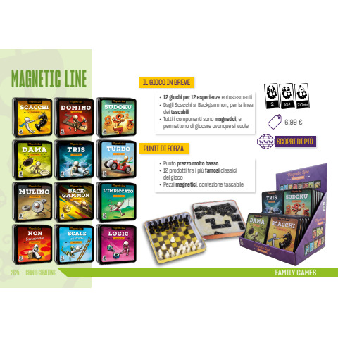 Gioco tascabile Cranio Creations Magnetic Line – Mulino età 6+ 2 giocatori - CC356
